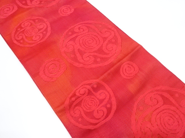 JAPANESE NAGOYA OBI / WOVEN ABSTRACT ROUNDEL